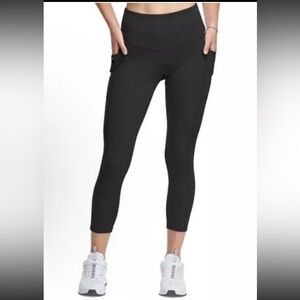 $50 Champion Women's Black Absolute 3/4 Pocket Leggings Pants NEW